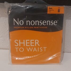 No Nonsense Black Sheer to Waist Pantyhose - Black